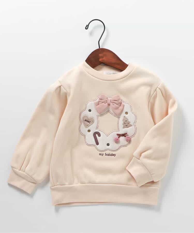 ★SALE★【あったか】カップケーキ・リースモチーフ裏シャギートレーナー