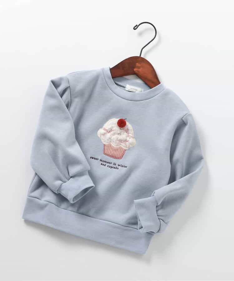 ★SALE★【あったか】カップケーキ・リースモチーフ裏シャギートレーナー