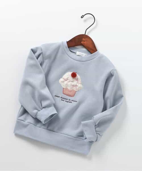 ★SALE★【あったか】カップケーキ・リースモチーフ裏シャギートレーナー