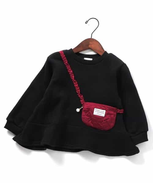 ★SALE★【あったか】ポシェットモチーフトレーナー_裏起毛