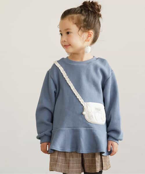 ★SALE★【あったか】ポシェットモチーフトレーナー_裏起毛