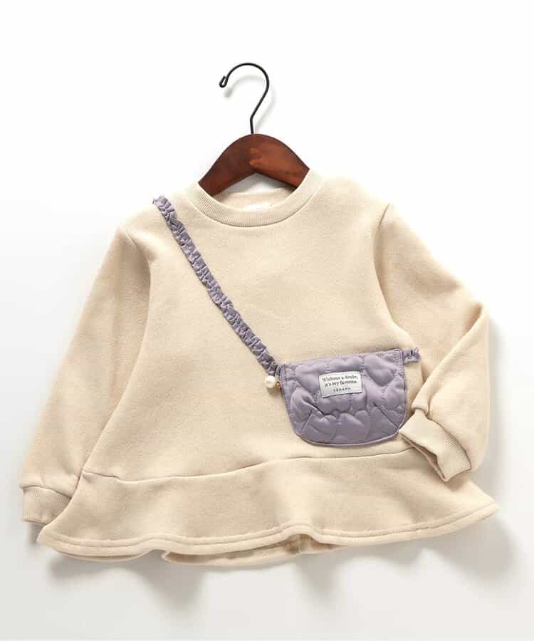 ★SALE★【あったか】ポシェットモチーフトレーナー_裏起毛