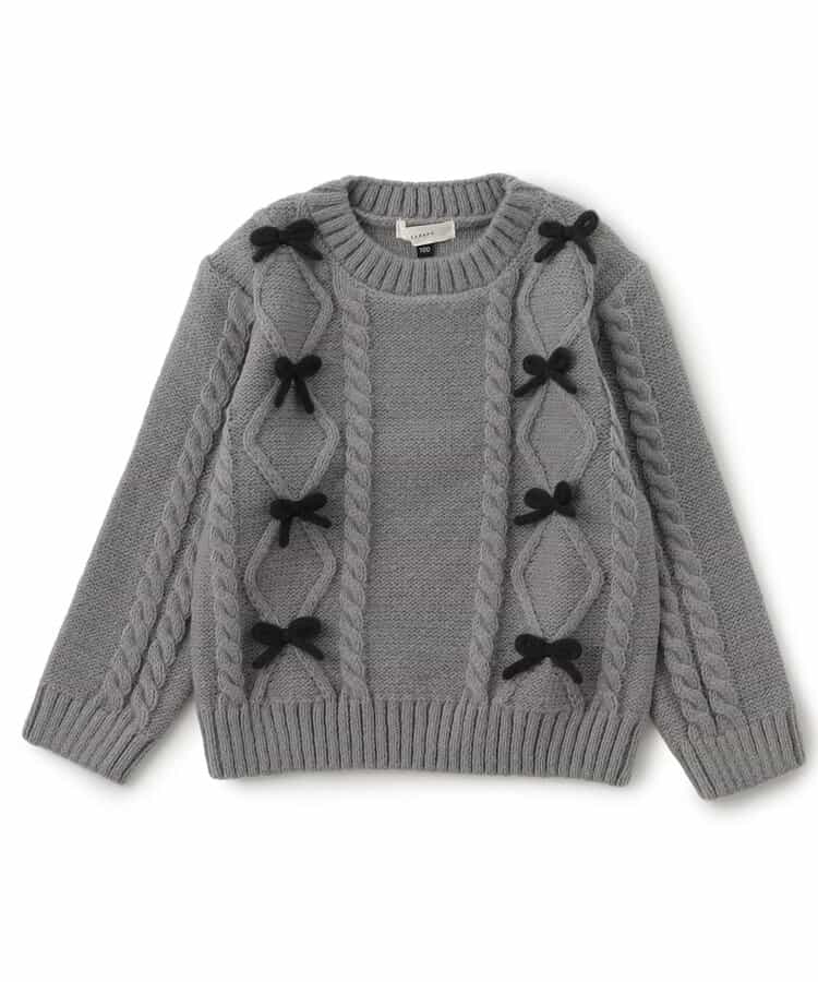 カラバリリボンニットトップス_マシンウォッシャブル