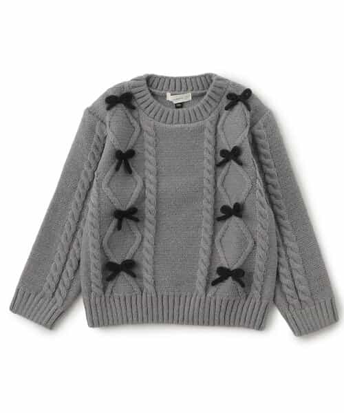 カラバリリボンニットトップス_マシンウォッシャブル