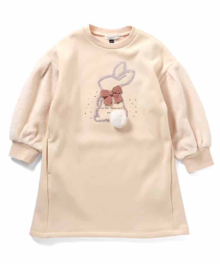 ★SALE★【あったか】モチーフチュニックワンピース_裏シャギー