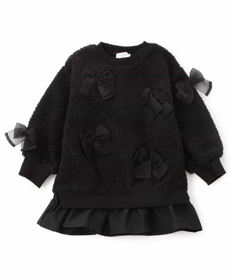 リボンいっぱいボアワンピース