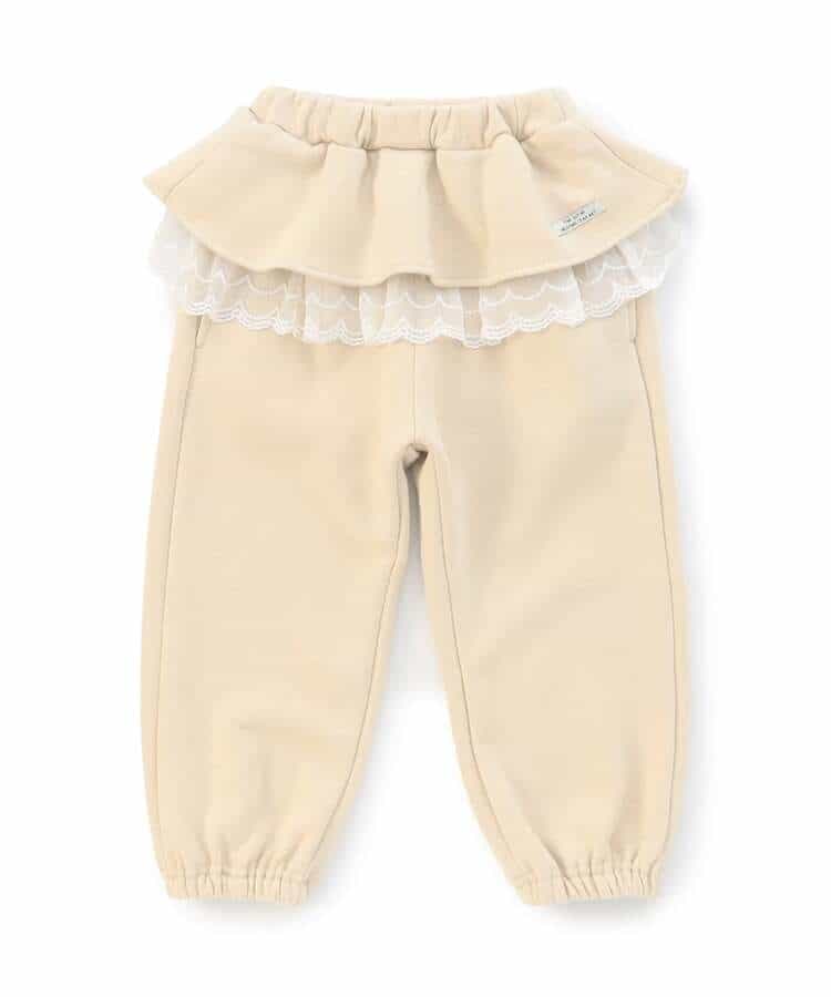 裏起毛ウエストフリルスウェットパンツ  10分丈_1005185