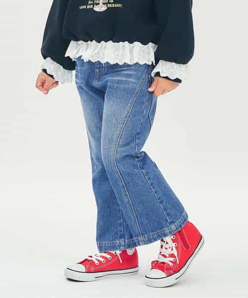 スタイルアップデニムフレアパンツ  10分丈