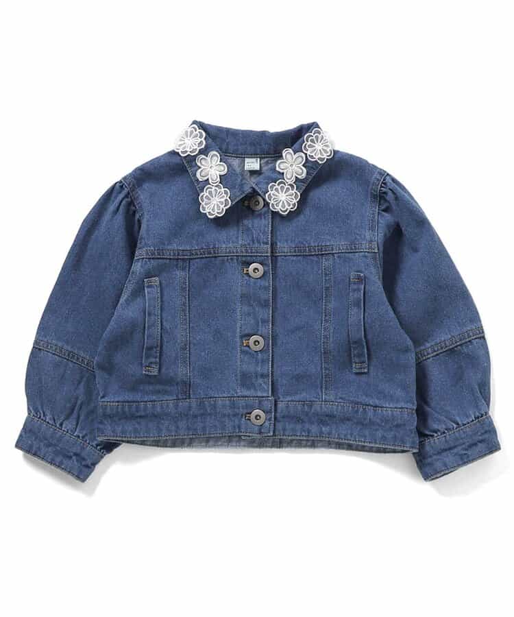 レースモチーフショートデニムジャケット