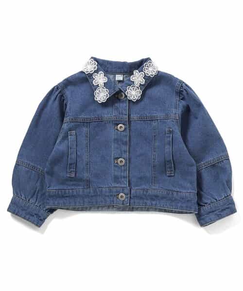 レースモチーフショートデニムジャケット