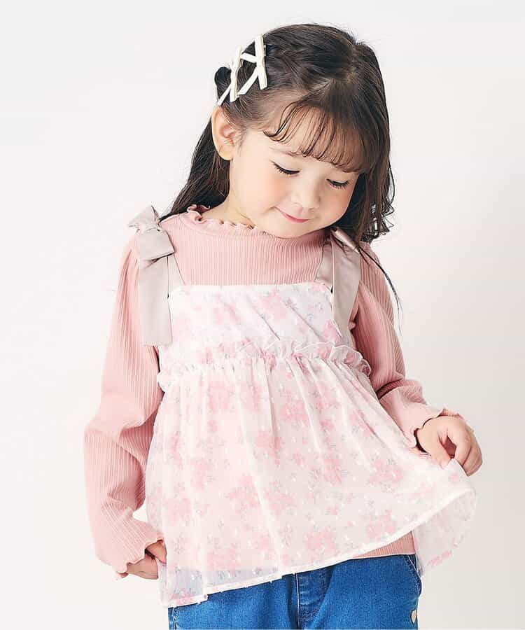 ★SALE★肩リボンフラワードッキングトップス