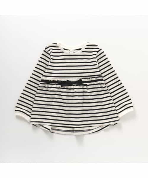 リボンボーダーペプラムTシャツ