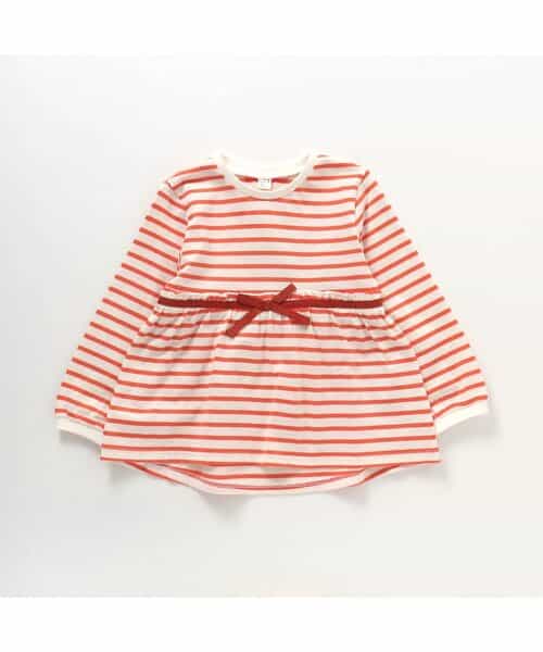 リボンボーダーペプラムTシャツ