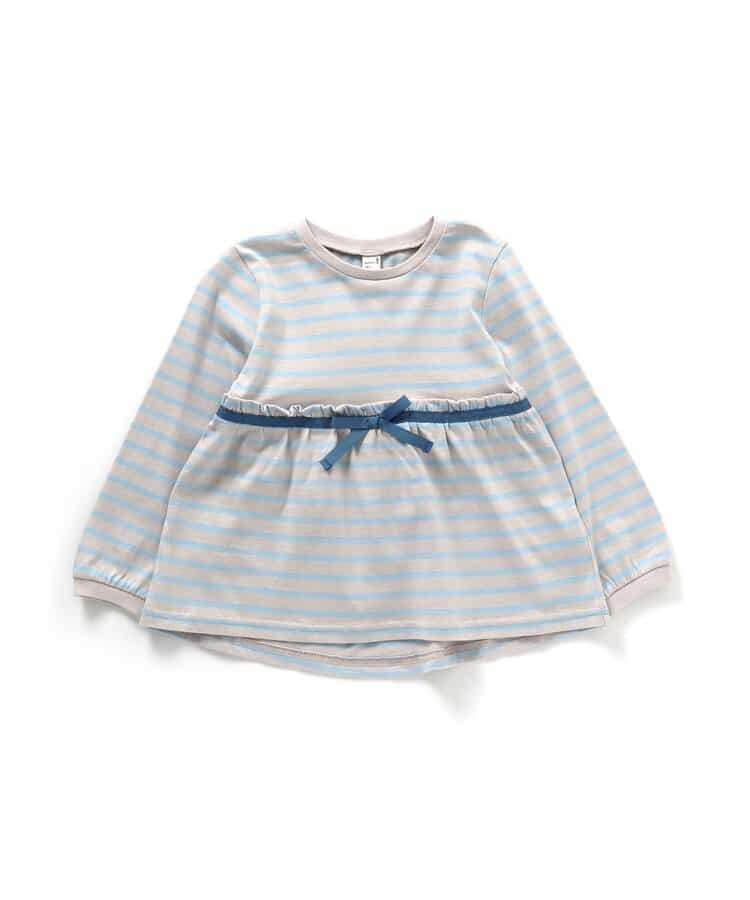 リボンボーダーペプラムTシャツ