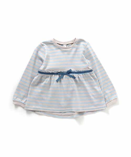 リボンボーダーペプラムTシャツ
