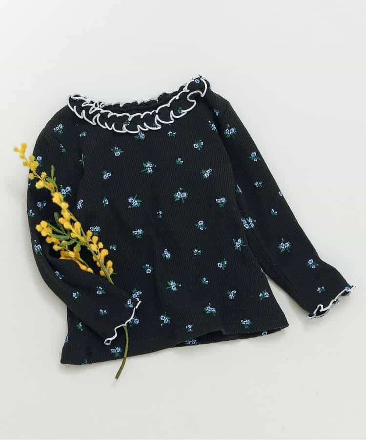 WEB限定 衿フリルワッフルメローTシャツ