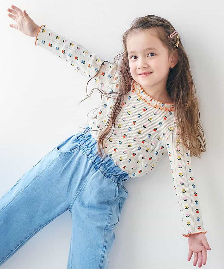 WEB限定 衿フリルワッフルメローTシャツ