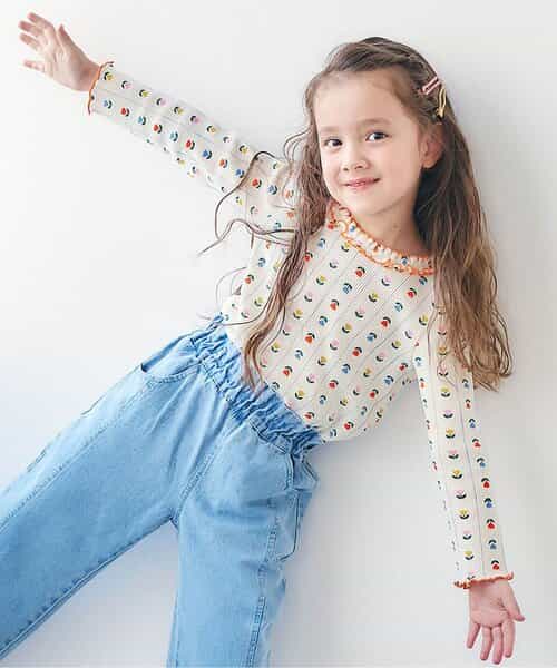 WEB限定 衿フリルワッフルメローTシャツ