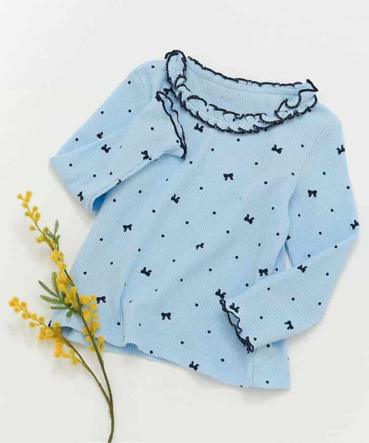 WEB限定 衿フリルワッフルメローTシャツ