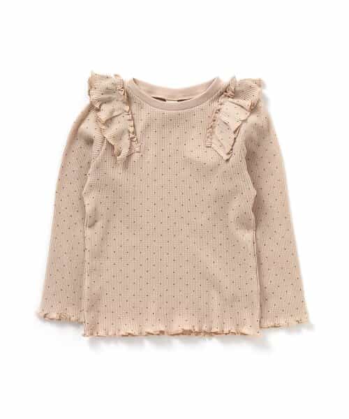 肩フリルワッフルTシャツ