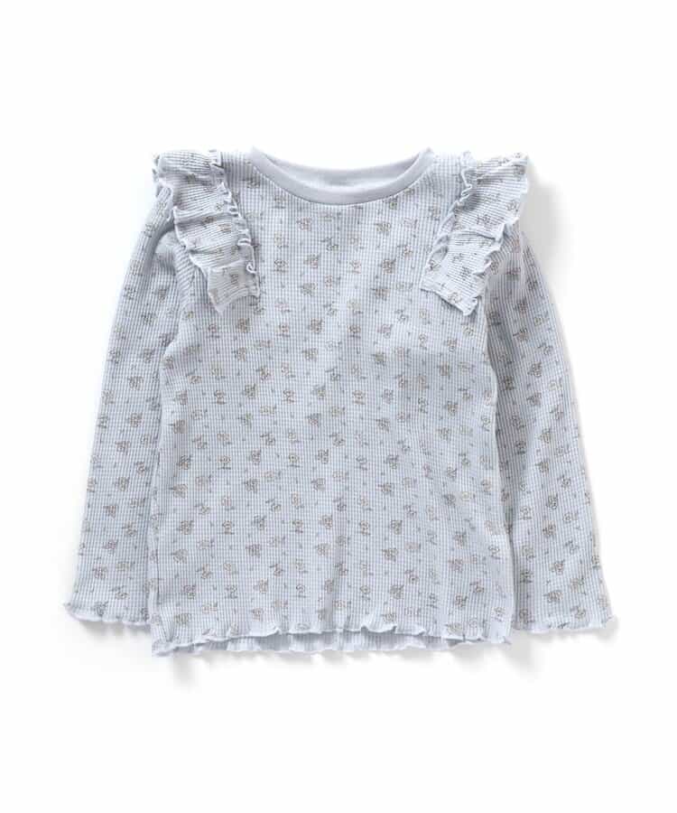 肩フリルワッフルTシャツ