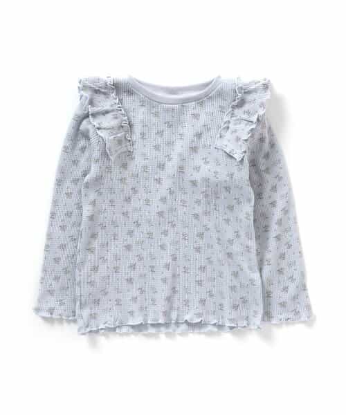 肩フリルワッフルTシャツ