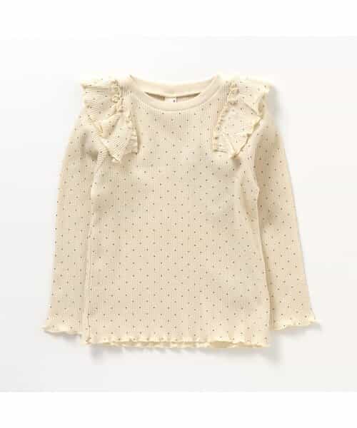 肩フリルワッフルTシャツ
