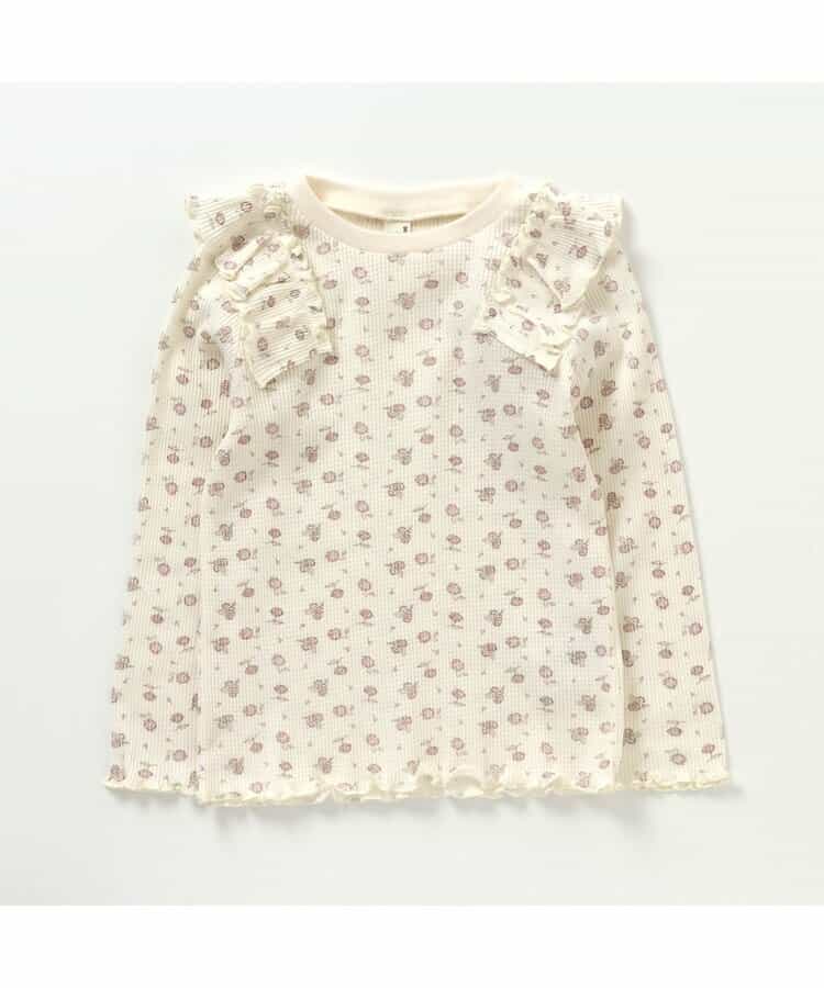 肩フリルワッフルTシャツ