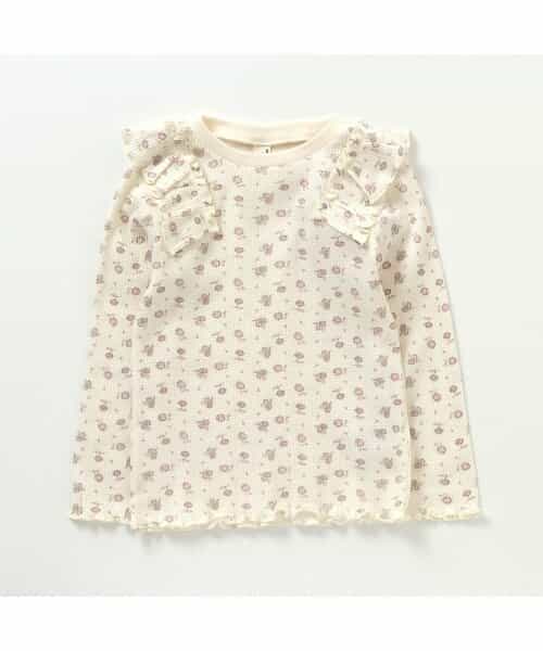 肩フリルワッフルTシャツ