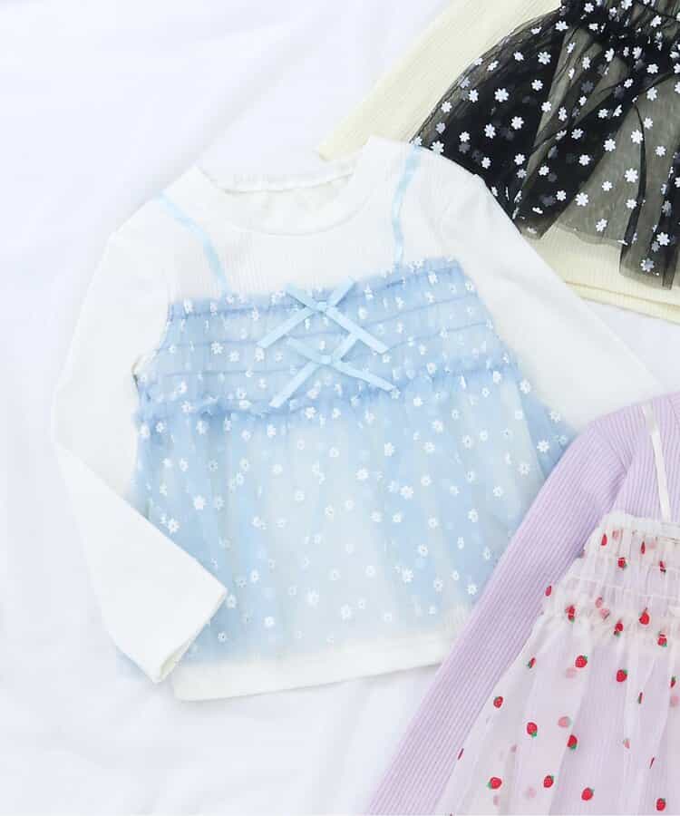 【リンク】いちご・花柄チュールドッキングトップス