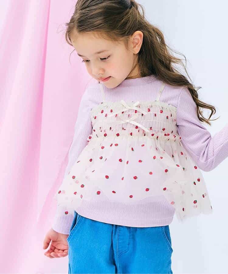 【リンク】いちご・花柄チュールドッキングトップス