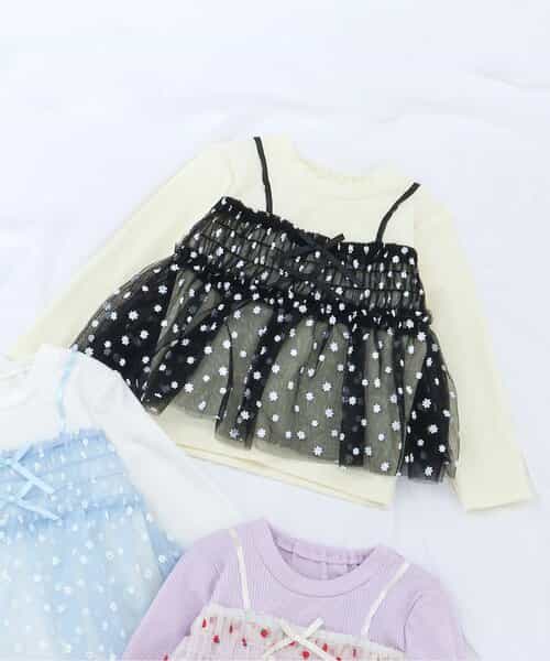 【リンク】いちご・花柄チュールドッキングトップス