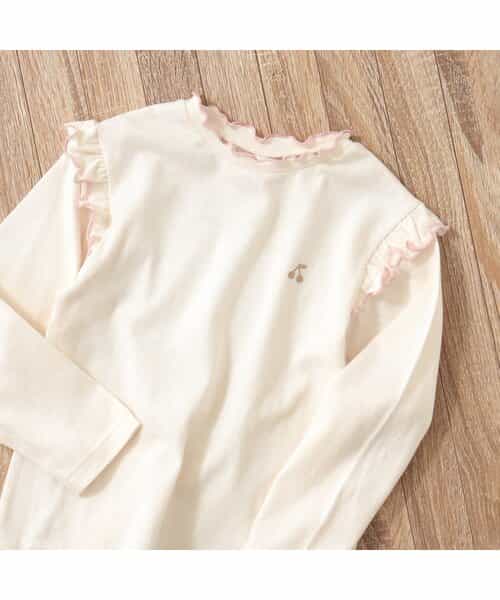 肩フリルさくらんぼメロウTシャツ