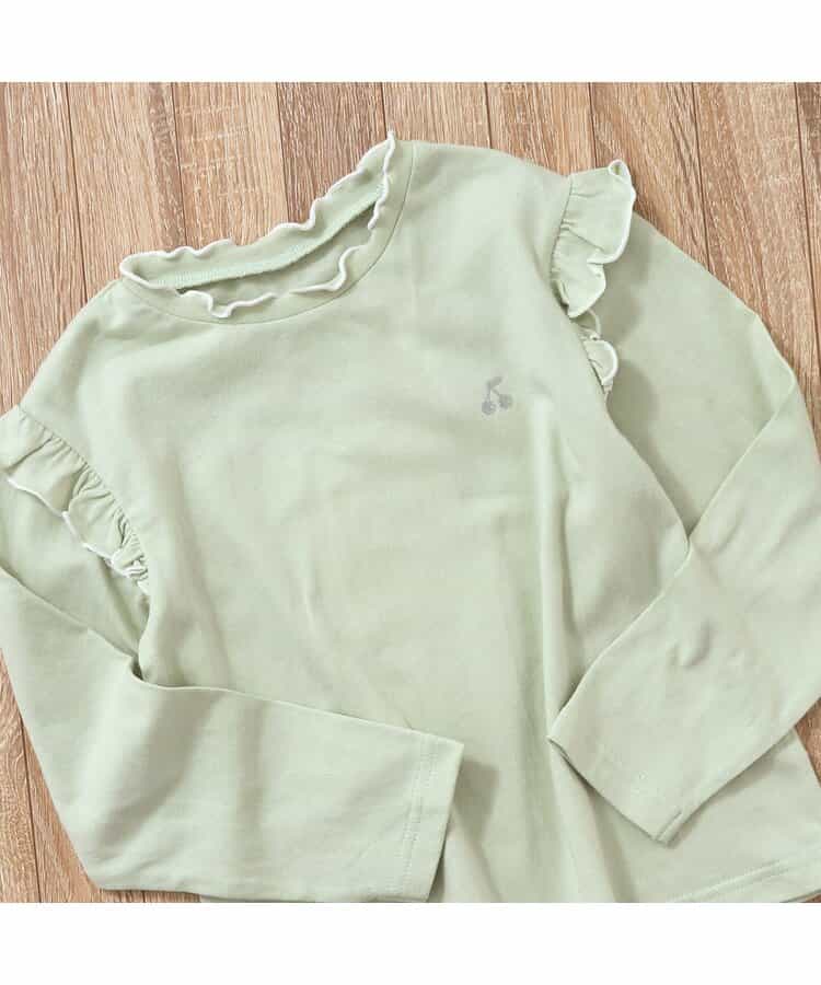 肩フリルさくらんぼメロウTシャツ