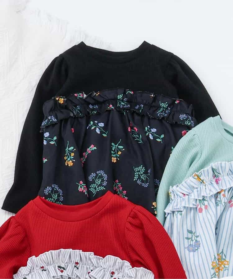 ワッフルフリルドッキングトップス