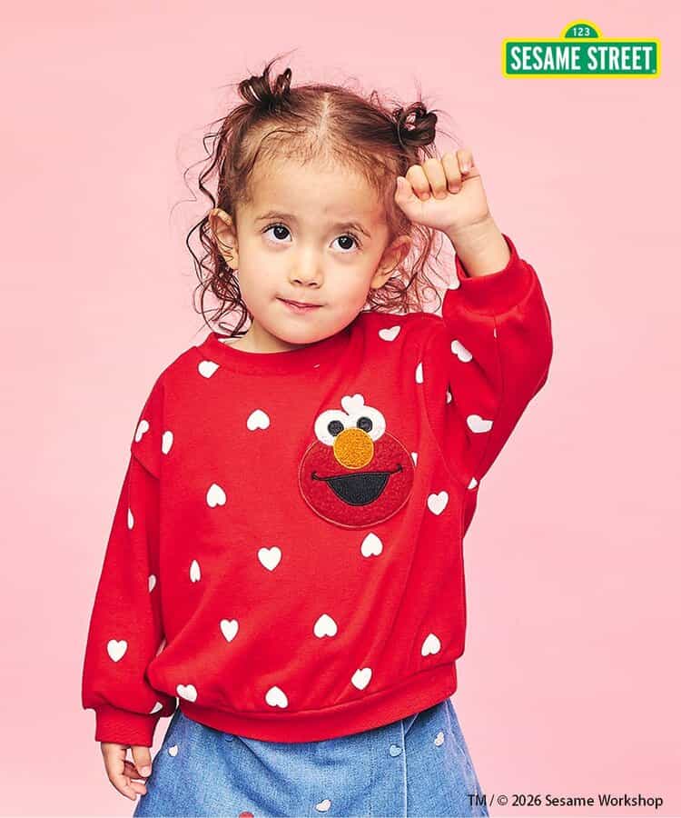 セサミストリート 総柄ポケットトレーナー