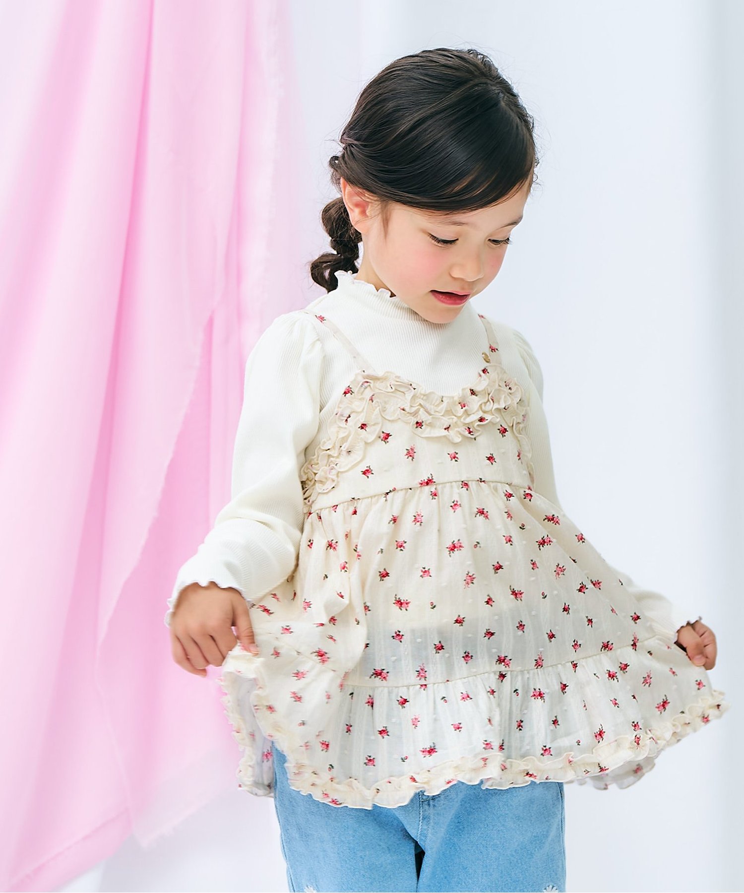 ☆SALE☆花刺繍キャミドッキングロンパス（V233936）|apres les cours 