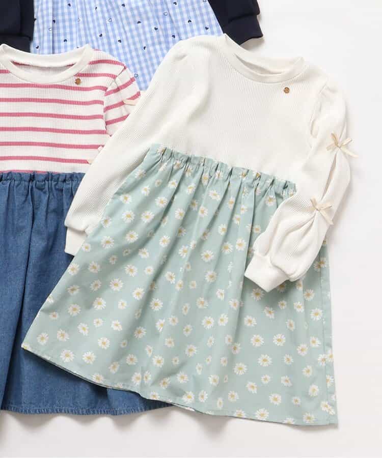 ★SALE★袖リボンドッキングワンピース