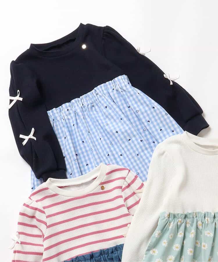 ★SALE★袖リボンドッキングワンピース