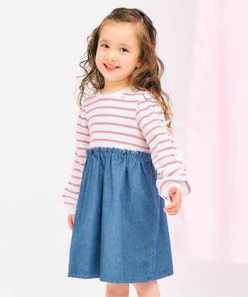 ★SALE★袖リボンドッキングワンピース