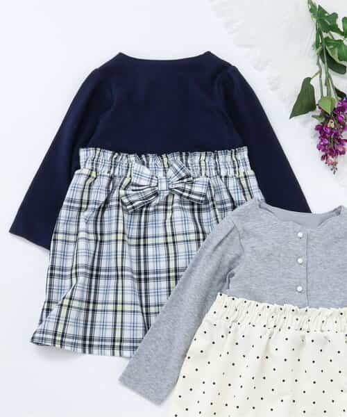 フロントボタンドッキングワンピース