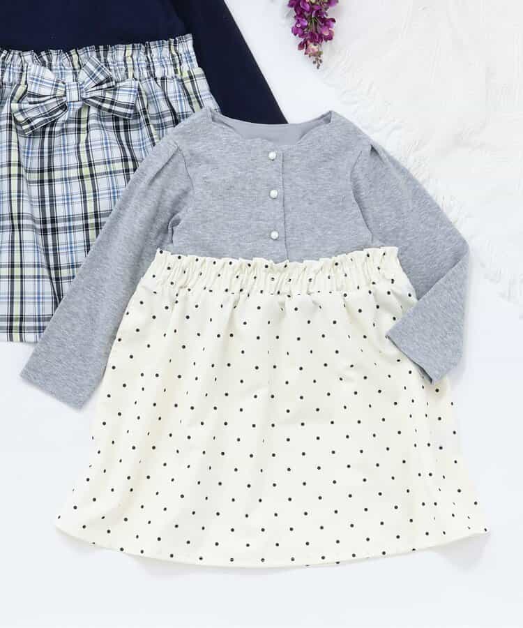 フロントボタンドッキングワンピース