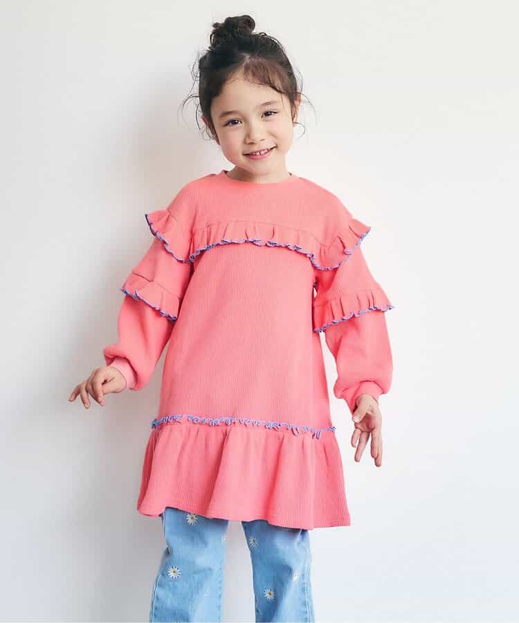 ワッフルメニーフリルワンピース