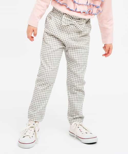 ★SALE★WEB限定 ウエストリボンニットツイルパンツ