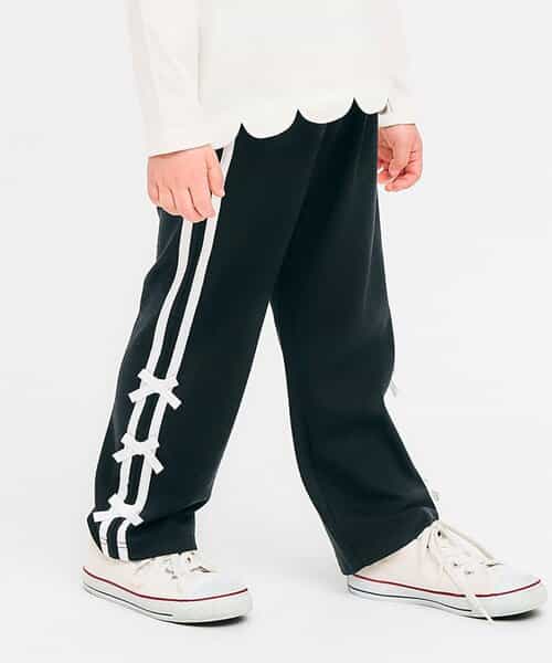 ★SALE★WEB限定 サイドリボンラインパンツ 10分丈