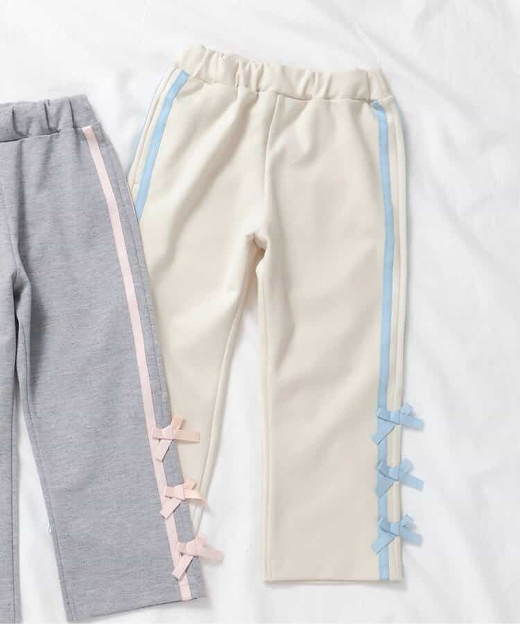 ★SALE★WEB限定 サイドリボンラインパンツ 10分丈