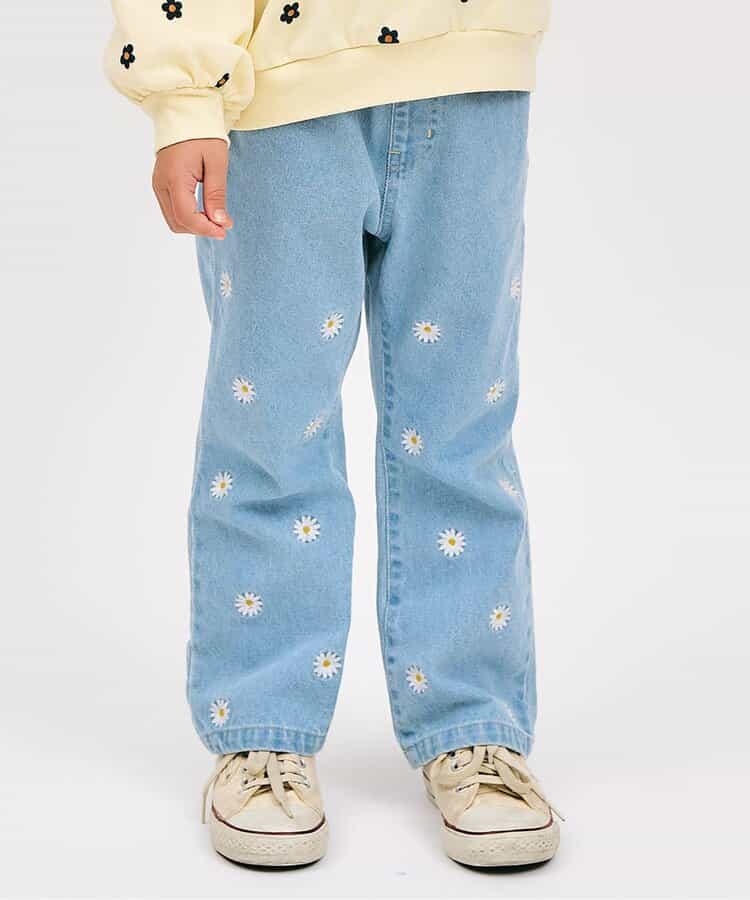 ハート・デイジー刺繍きゅんパンツ