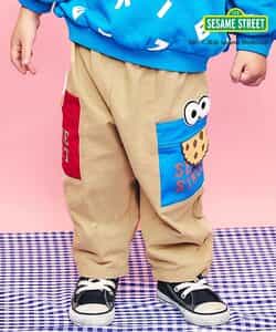 ☆1/13(火)お昼12:59まで3点10％OFF☆セサミストリート 総柄・モチーフポケットパンツ  10分丈