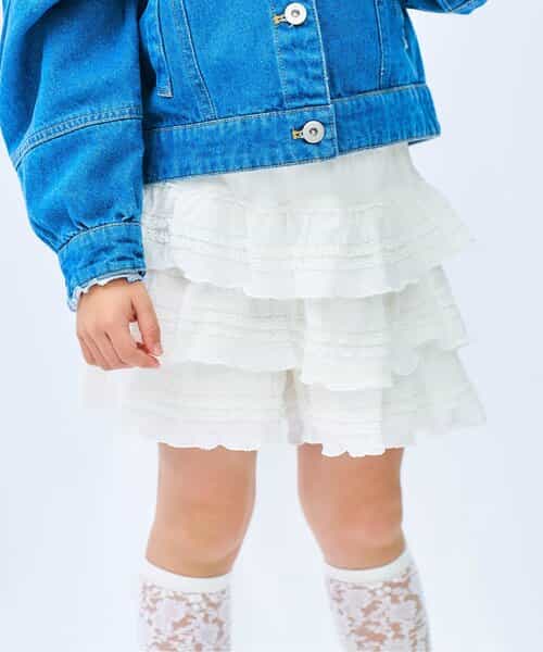 ☆1/13(火)お昼12:59まで3点10％OFF☆フリルティアードスカパン