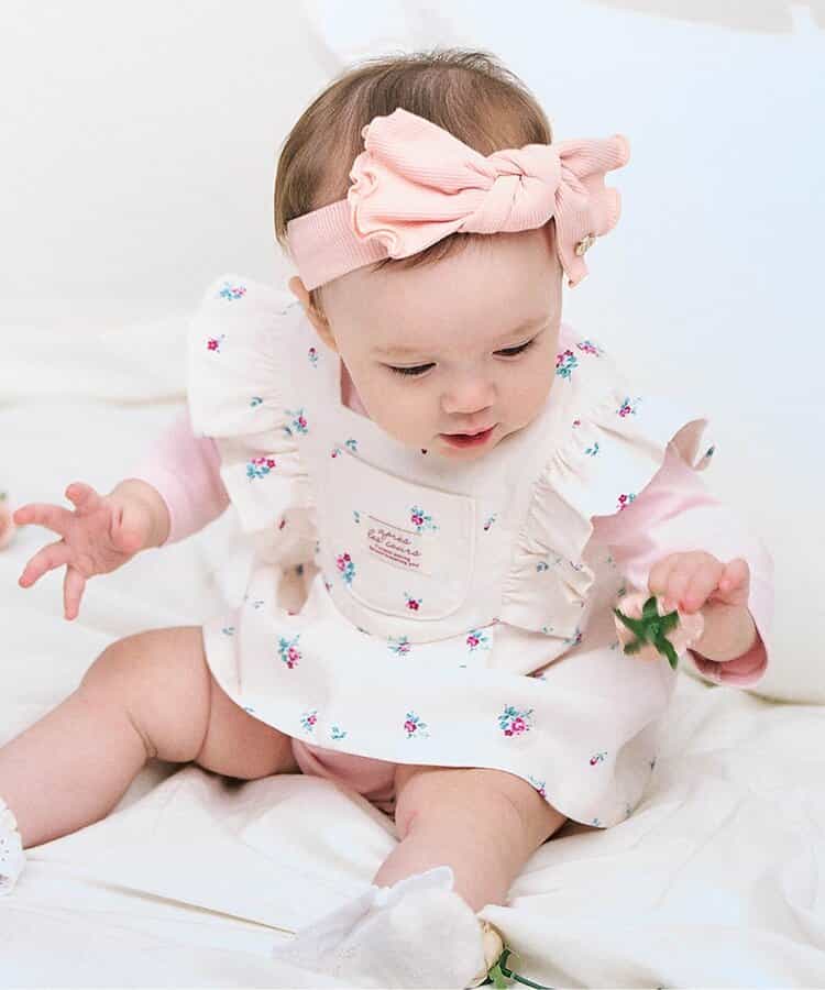 小花柄肩フリルジャンスカ＋ボディースーツセット